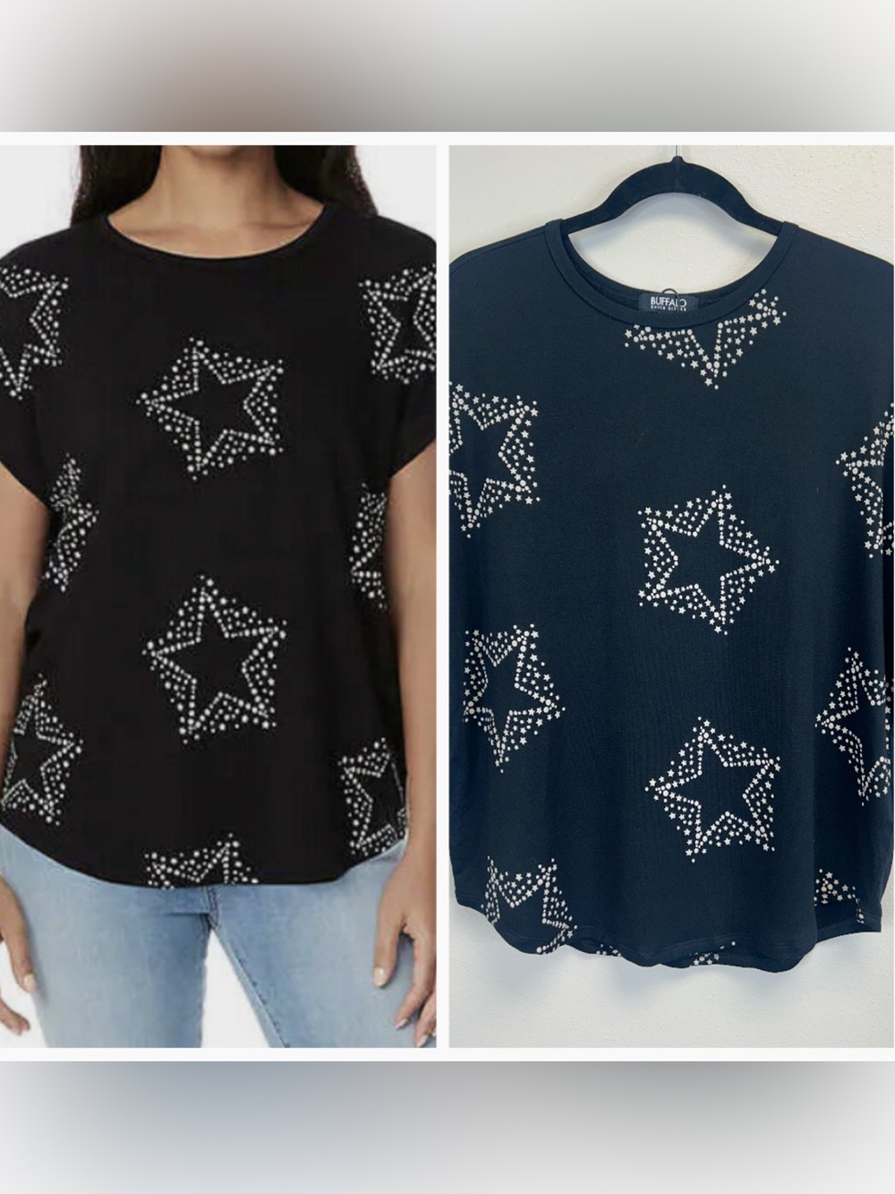 Celestial Star Black Short Sleeve Tee Size S NWOT Rock Concert Punk‎ Galaxy Moon